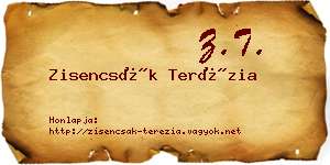 Zisencsák Terézia névjegykártya